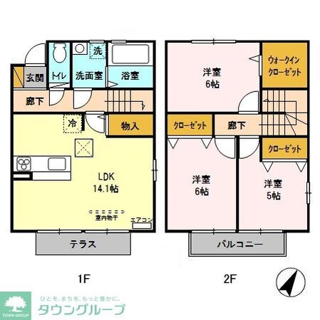 ウィスタリア Fの物件間取画像